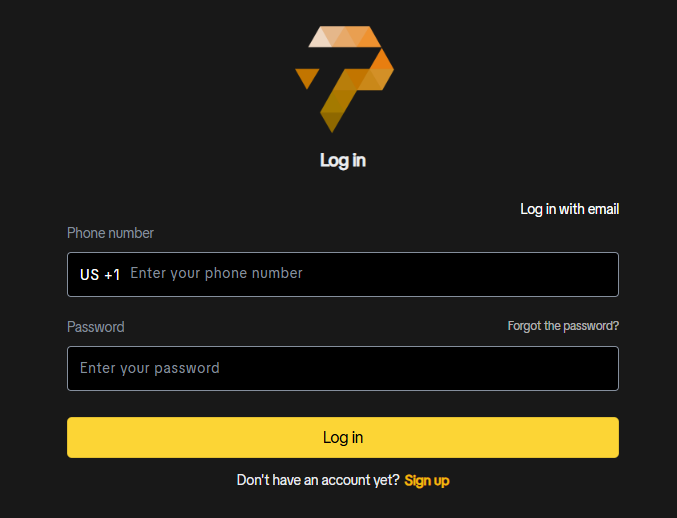 Screenshot of the CoinPlutus.com login page with phone number and password fields.