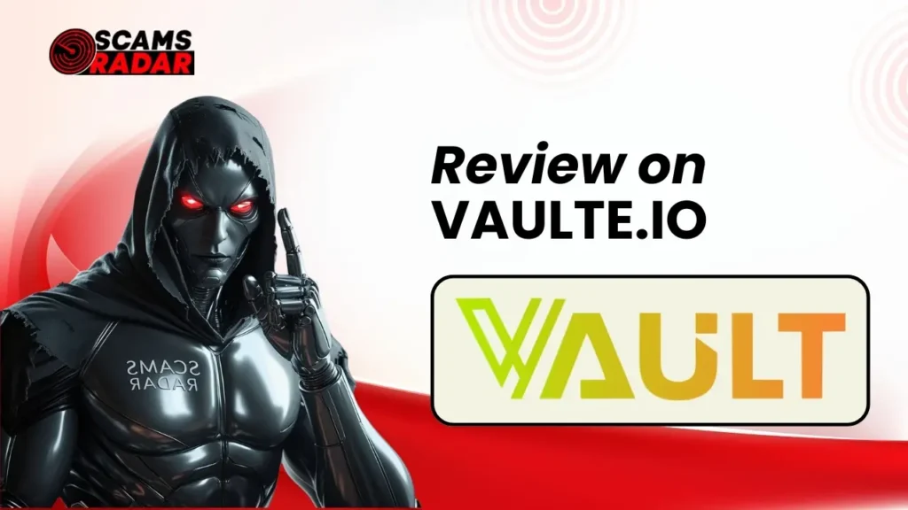 Review of VAULTE.IO by ScamsRadar, analyzing its credibility, features, and trustworthiness.