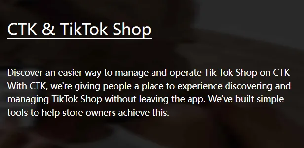 CTK TikTok Shop management tools review