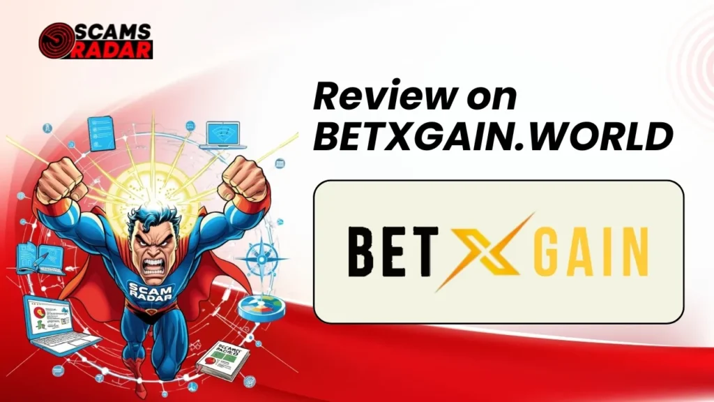 Scam Radar review on BETXGAIN.WORLD platform with warning visuals