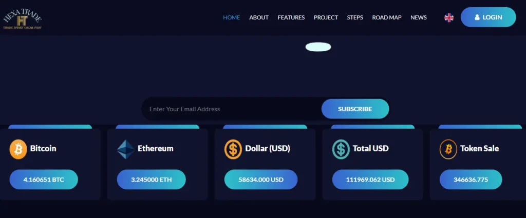 Hex Trade Dashboard – Live Bitcoin, Ethereum, and Token Sale Stats