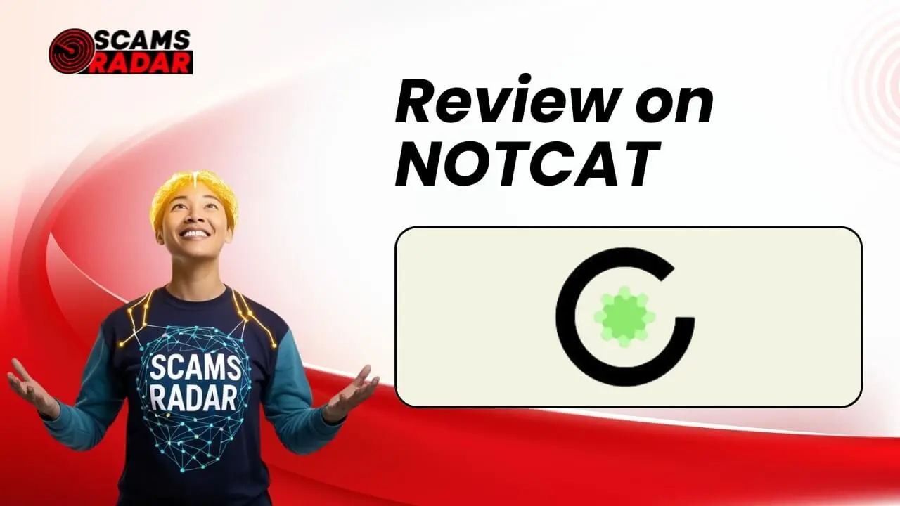 Warning about Notcat scam with Scam Radar review highlighting risks