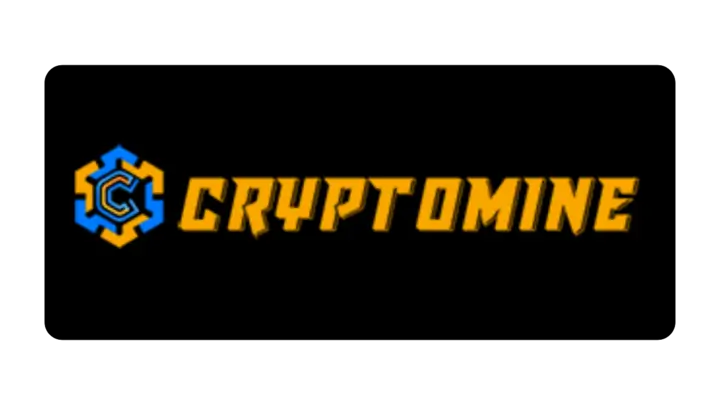 Criptomine Review - Cryptomine Logo on Black Background