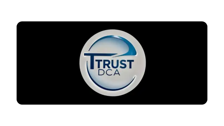 TRUST DCA logo featuring a trusted financial service emblem.