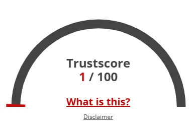 Alniri Trust Score 1 Out of 100