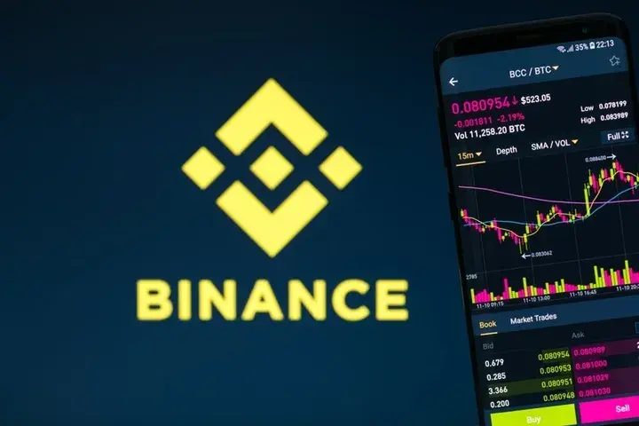 Binance trading platform showing real-time cryptocurrency market data on a mobile dashboard screen Let me know if you'd like a resized version or a caption for your post.