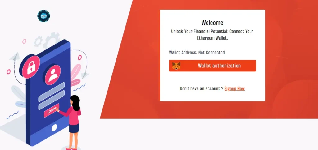 DefiPro wallet authorization screen prompting Ethereum connection