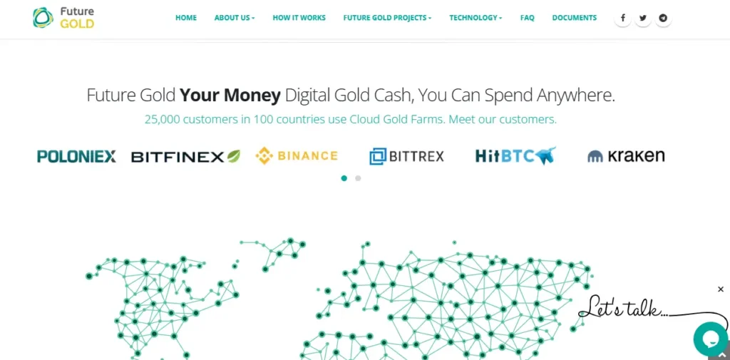 Future Gold claims partnerships with Binance, Poloniex, Kraken, and others
