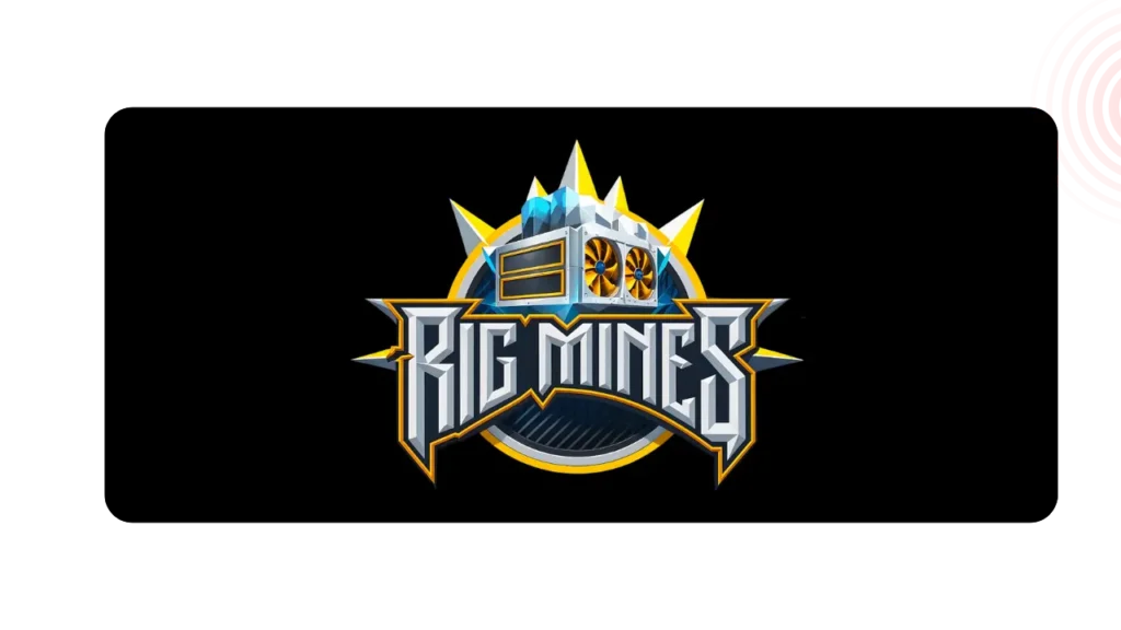 Rig Mines logo with mining graphic and bold font