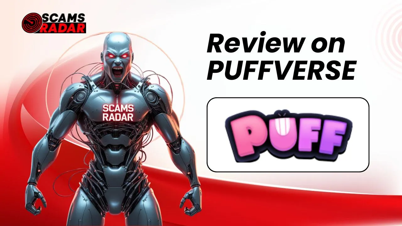 Thumbnail showing Scams Radar robot and Puffverse logo for scam investigation review
