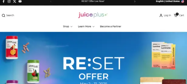 Juice Plus Review - RE:SET Offer on Juice Plus+ Homepage