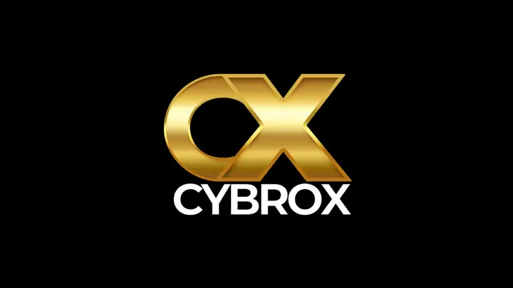 Cybrox Review - Official Cybrox CX logo with gold 'CX' on black background.