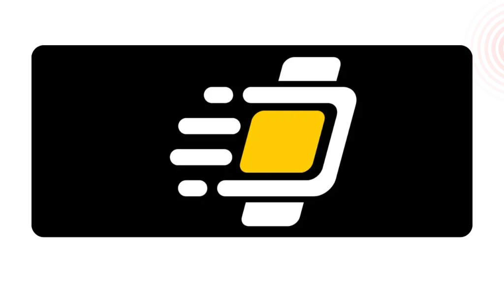 GetFit Mining logo with yellow and white design on black background, featuring a dynamic icon and red radar signal.