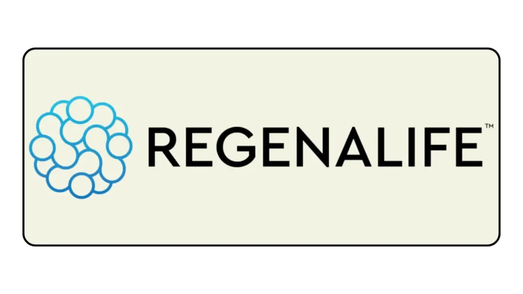 RegenaLife logo featuring a blue circular design on a light background.