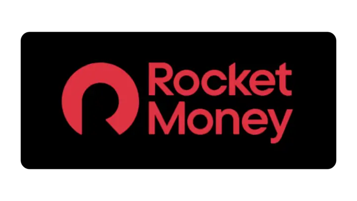 Rocket Money logo featuring a bold red design on a black background.