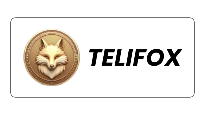 Telifox logo featuring a golden fox coin emblem