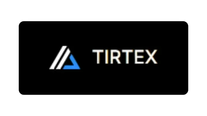 Tirtex logo on black background