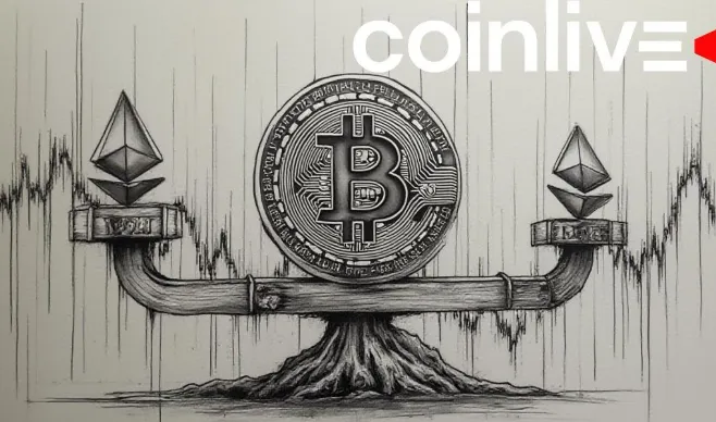 Illustration of Bitcoin and Ethereum on balance scale representing crypto reserve verification