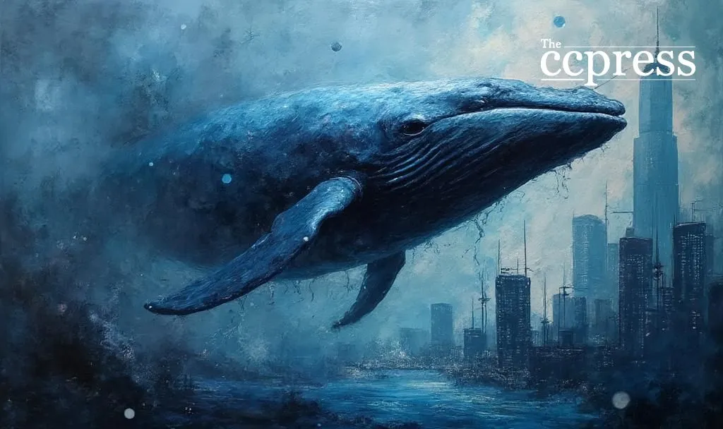 Ethereum whale illustration symbolizing large fund movement to DAI and WBTC