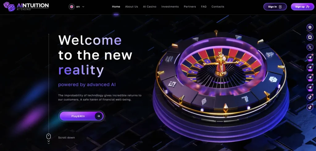 AIntuition - Welcome to the new reality with AI Casino roulette and Play&Win button.