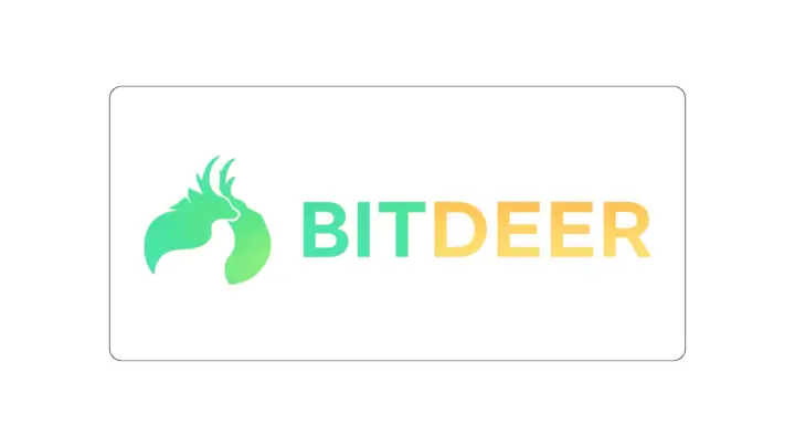 BitDeer logo featuring a stylized green and orange deer head