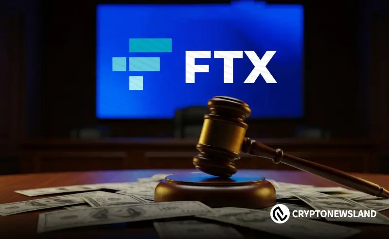 Illustration of FTX creditor payout with gavel and cash, symbolizing legal resolution in FTX bankruptcy