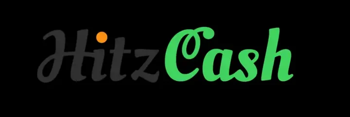 Hitzcash - Logo with green and gray text on black background, featuring an orange dot.