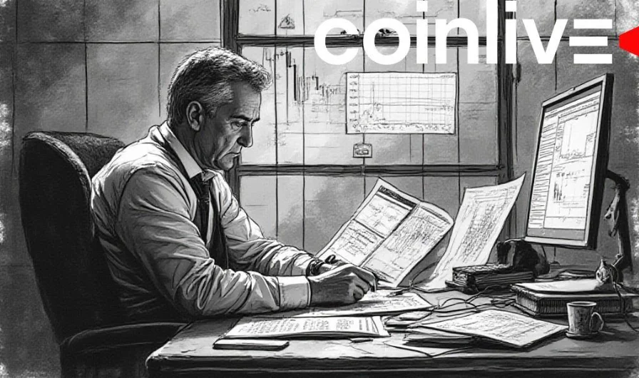 Analyst reviewing market charts and data at desk, symbolizing confidence against Bitcoin crash rumors