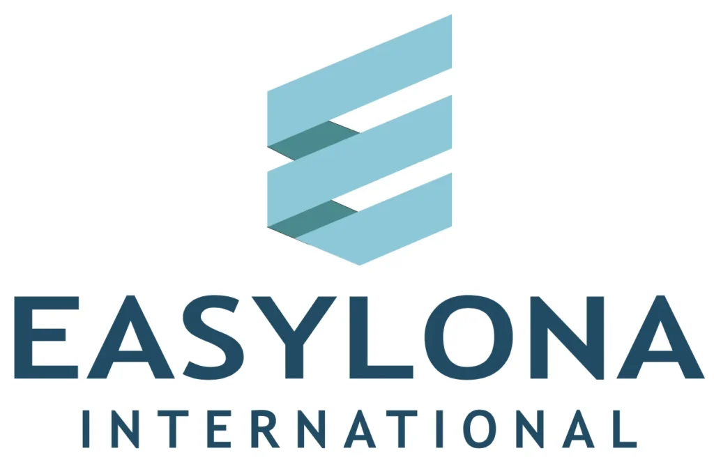Logo of Easylona International with stylized E icon and company name