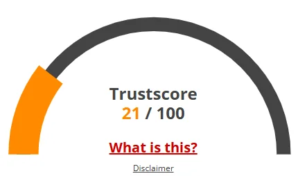 HashTrendz Trust Score 21/100 - High Risk Warning for Investors