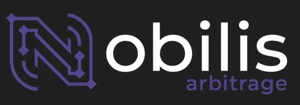 Nobilis Arbitrage logo featuring a stylized N symbol in purple with modern white and purple text