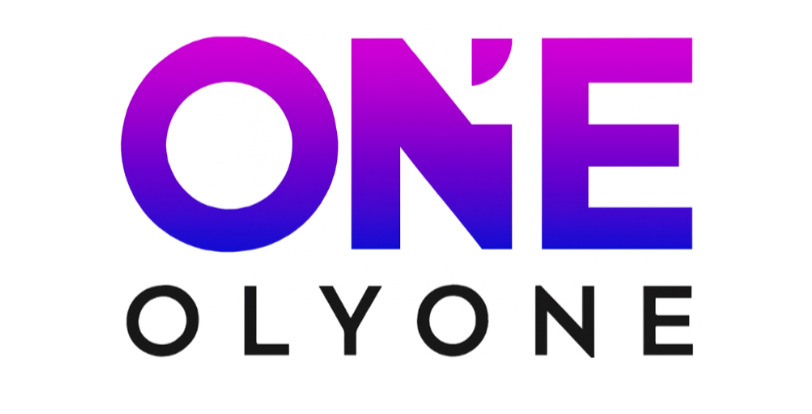 The OLYONE logo featuring a modern design with the word "ONE" in gradient purple and "OLYONE" in bold black letters.