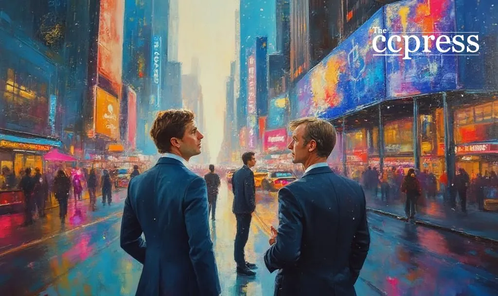 Business professionals discussing Ark Invest’s $19M Block Inc. acquisition, symbolizing confidence in the fintech market