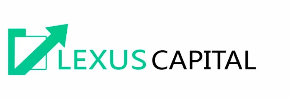 Lexus Capital company logo with green arrow and text