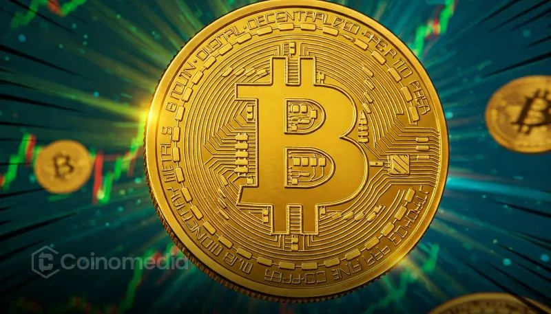Bitcoin coin representing global ATM expansion with digital background