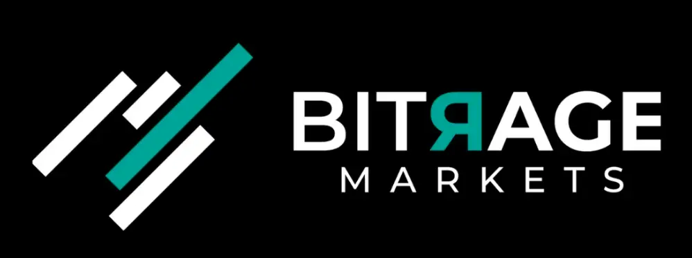 Official Bitrage Markets logo with stylized design on black background