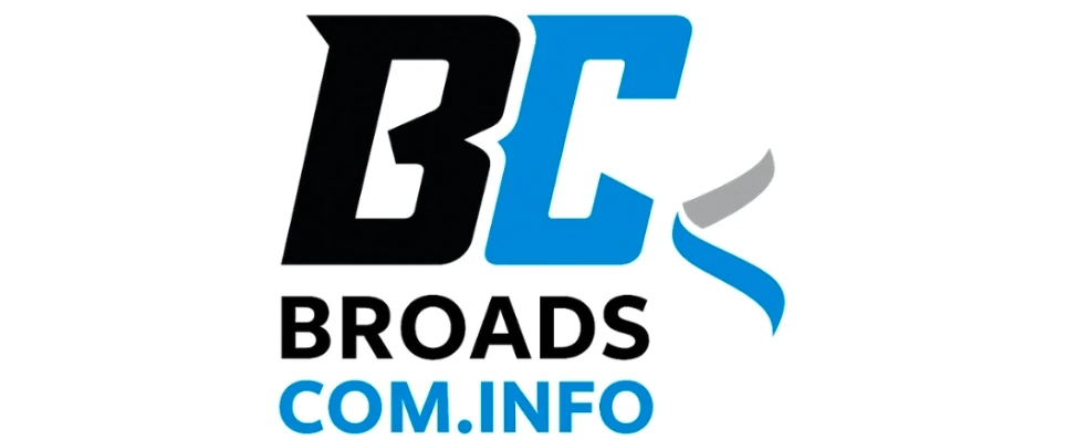Broadscom logo with BC initials in black and blue design
