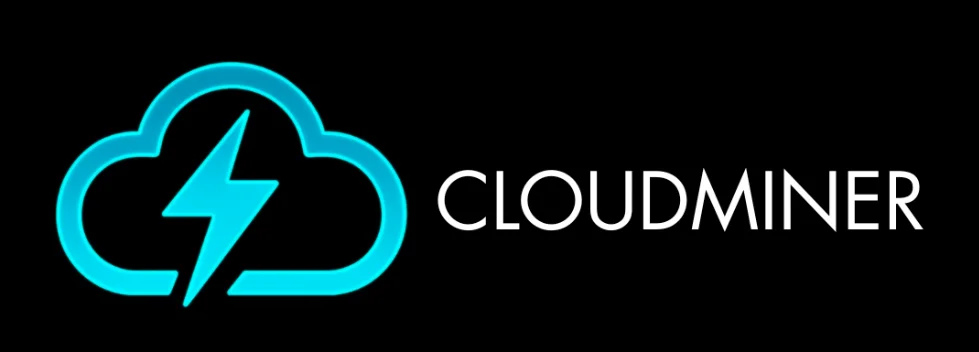 CloudMiner logo featuring a cloud with a lightning bolt