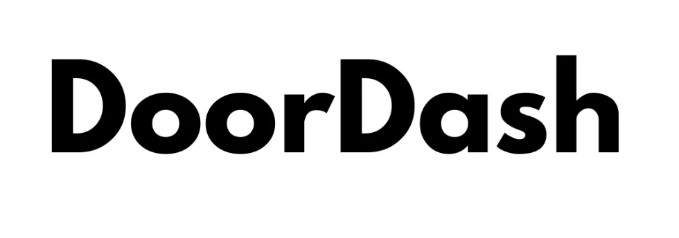 Official black text DoorDash logo on white background