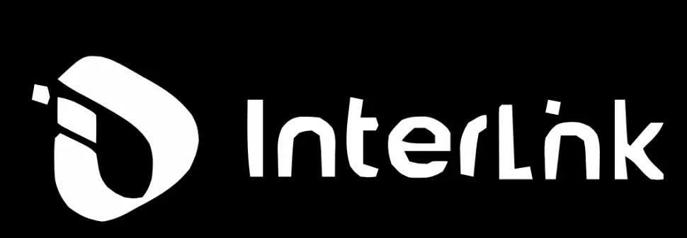 White Interlink logo on black background