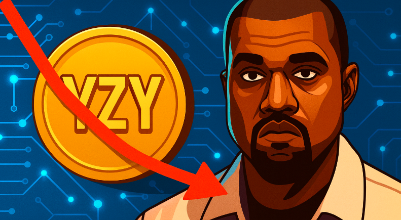 Kanye West YZY token pump and dump insider profits illustration