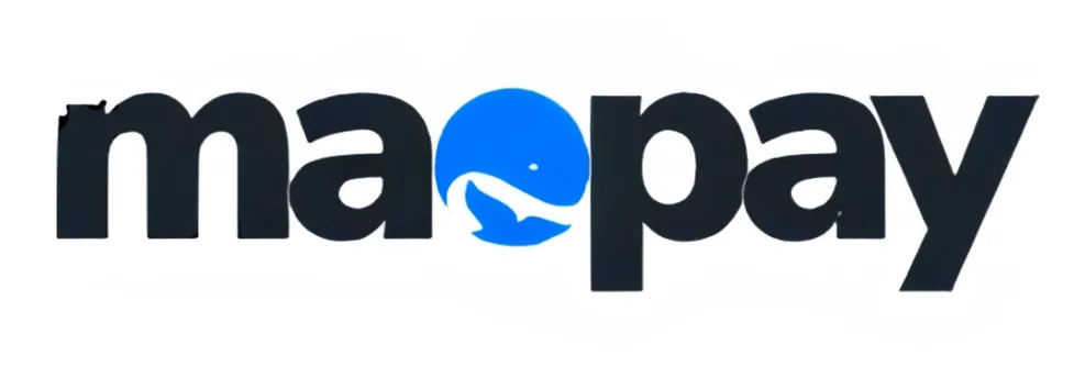 MaoPay company logo with blue whale icon