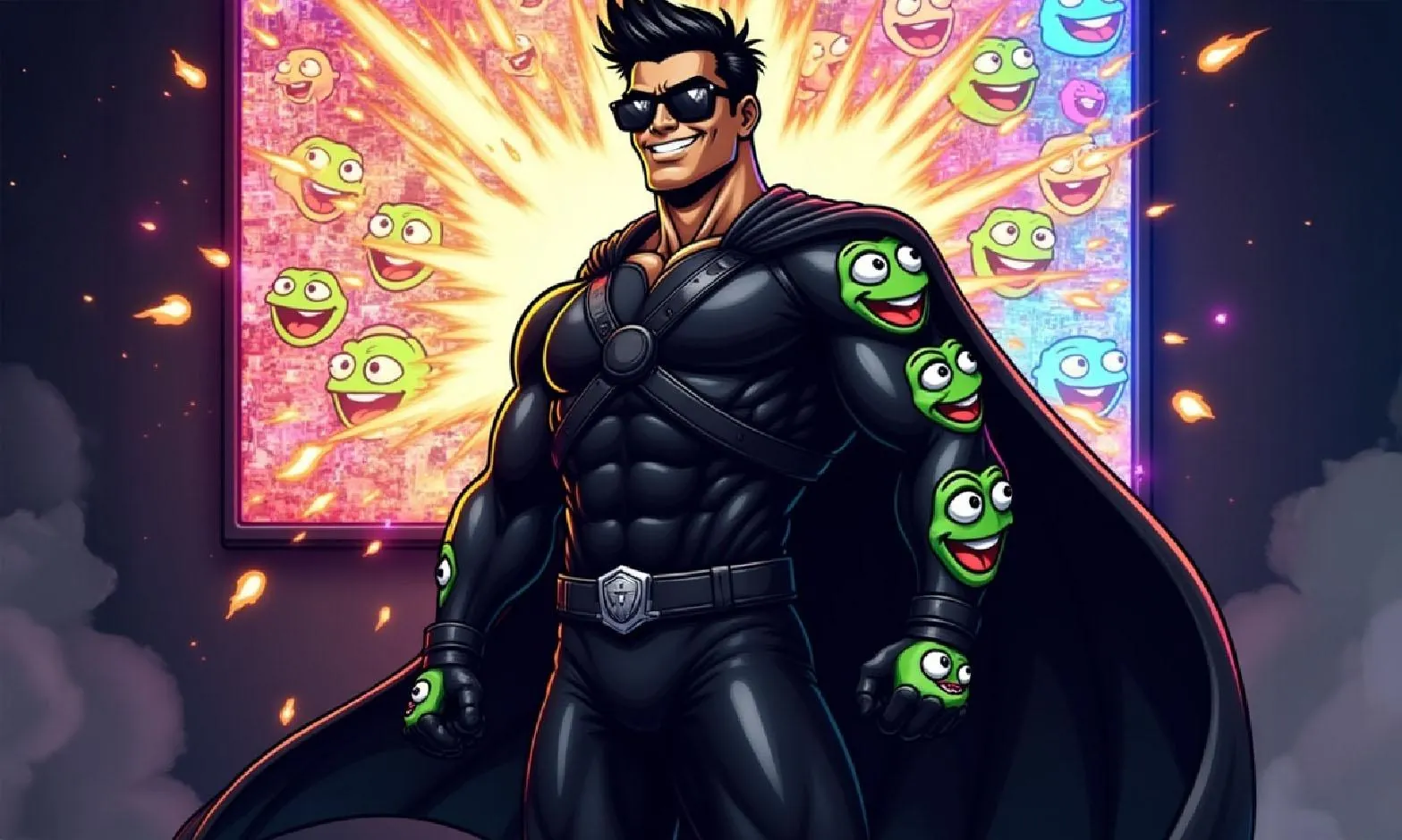 Memeagent $CHAD Token Presale artwork featuring AI-powered Web3 superhero character