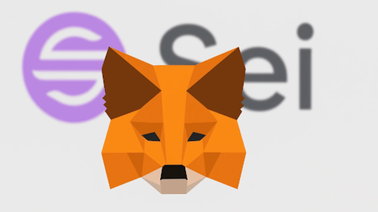 MetaMask fox logo in front of Sei blockchain logo representing their integration for Web3 accessibility