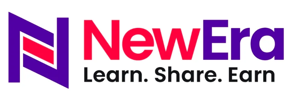 NewEra Academy Review logo with Learn Share Earn tagline