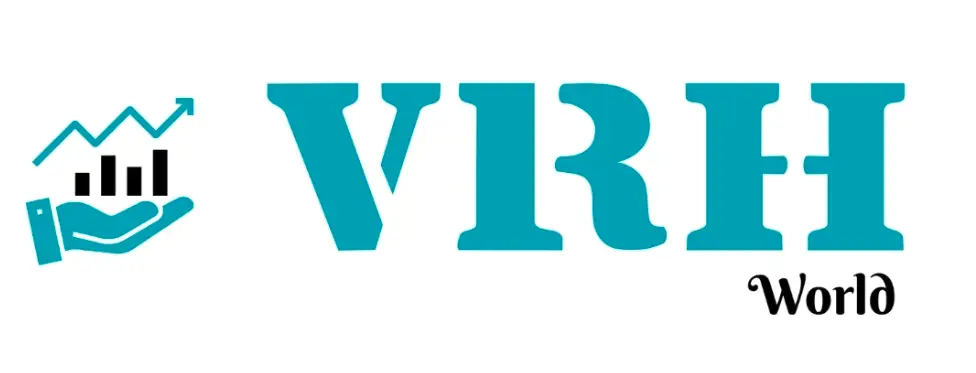 VRHWorld logo with growth chart icon