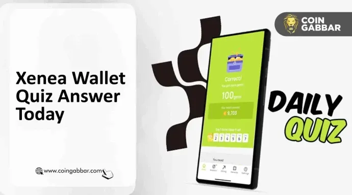 Xenea Wallet Quiz Answer shown on mobile screen with daily rewards