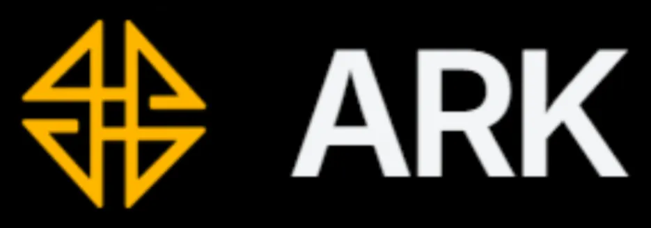 Yellow and black ArkDeFAI official logo with text ARK