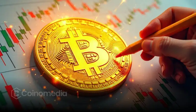 Golden Bitcoin with stock chart background symbolizing Michigan Bitcoin Reserve Bill HB 4087