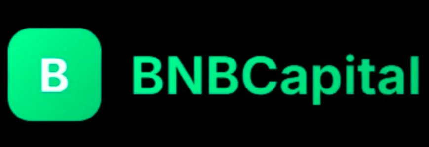 Official BNBCapital logo with green icon and text on black background